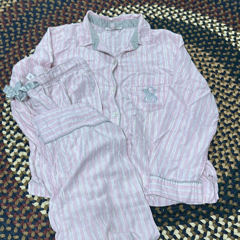 Victoria secret Striped Pink PJ Set XS